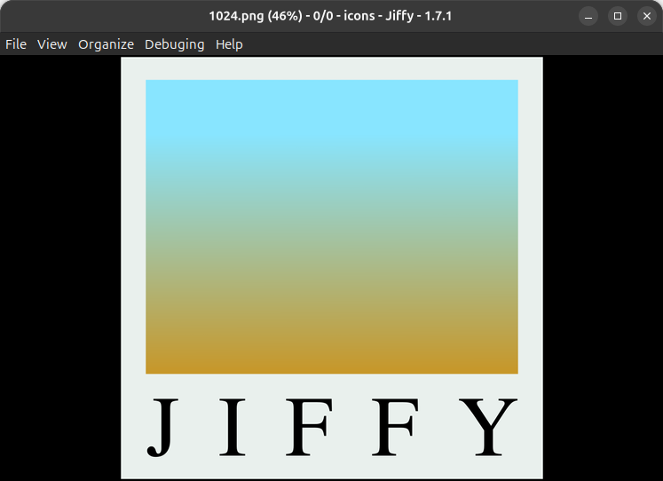 Jiffy's main window showing a grid of thumbnail images with sidebar controls